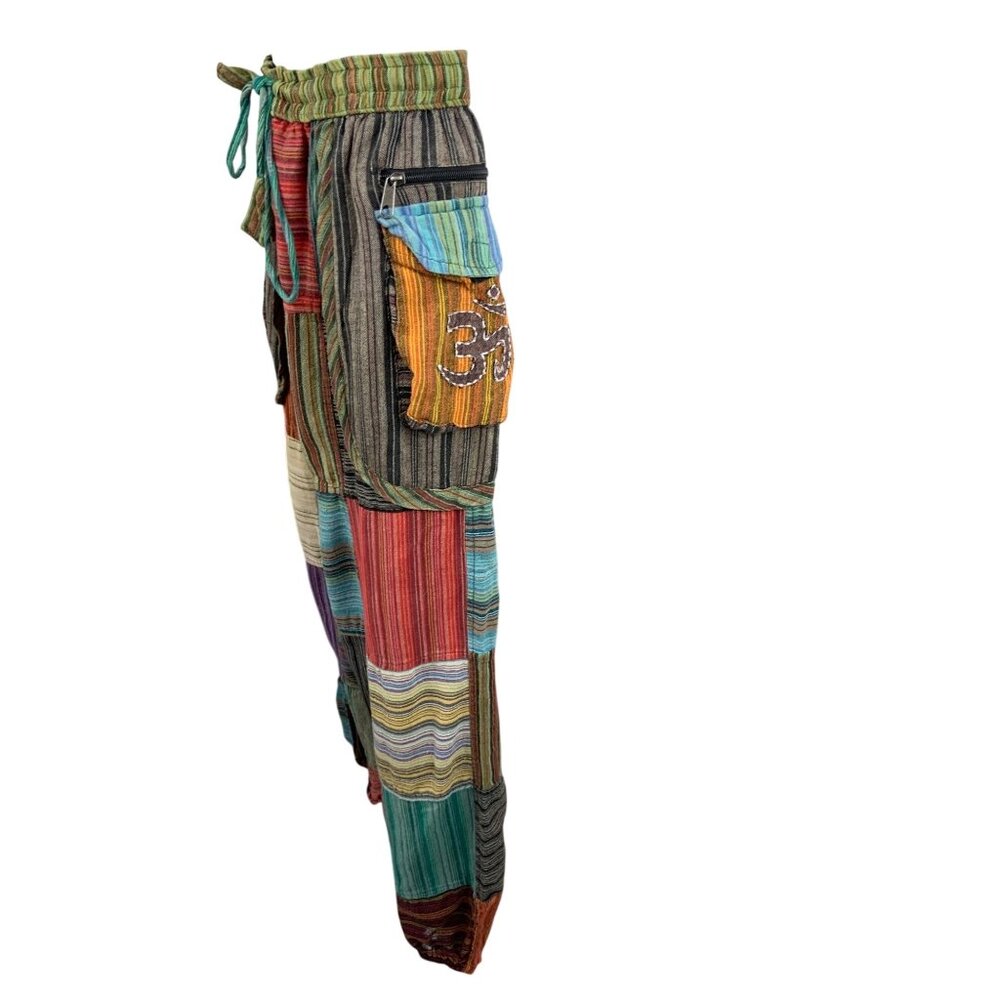 Rising international pants patchwork 70s hippie b… - image 4